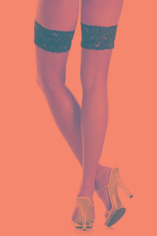 Stay Up Thigh Highs W-black Lace Top O-s