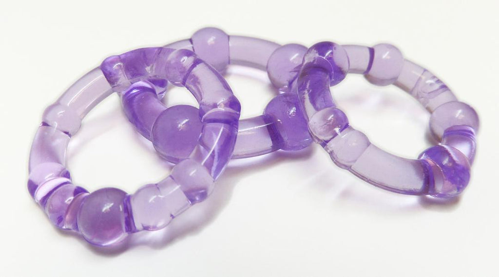 (bulk) Textured Cockring Trio Purple