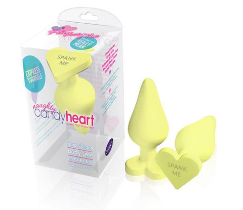 Naughty Candy Heart Spank Me Yellow