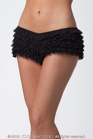 Ruffle Shorts W-back Bow Black O-s