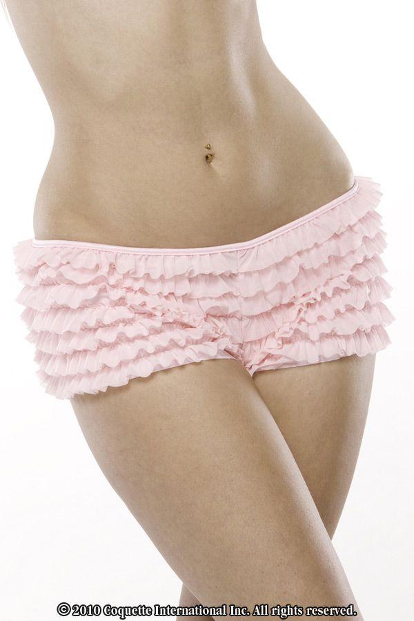 Ruffle Shorts W-back Bow Pink O-s