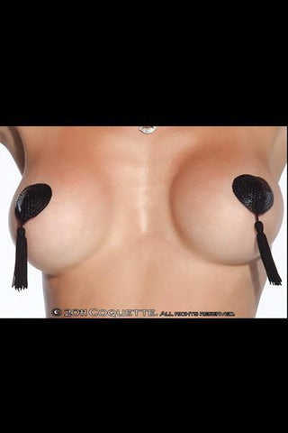 Heart Shaped W- Tassels Pasties Red-black Os