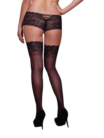 Thigh High Silicone Black Os Queen