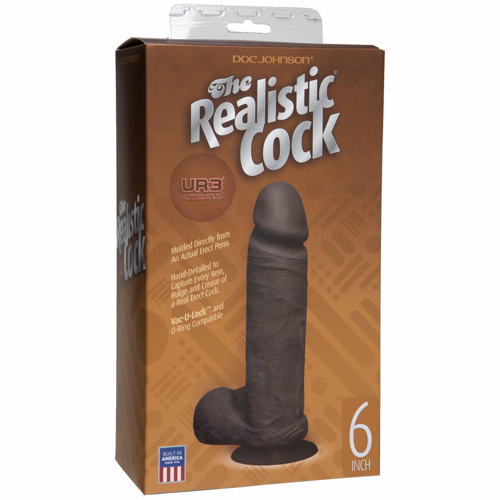 Realistic Cock Ultraskyn Black 6in
