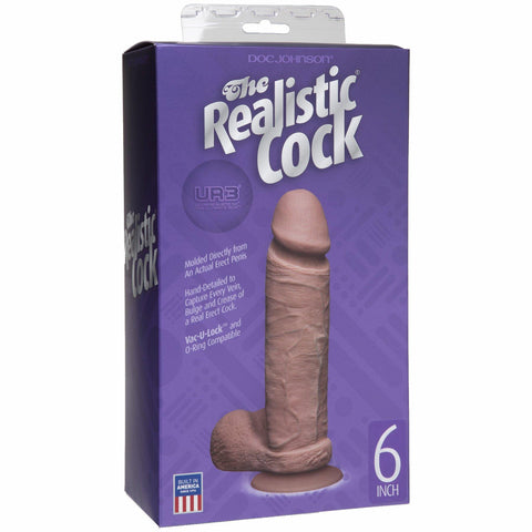 Realistic Cock Ultraskyn Brown 6in