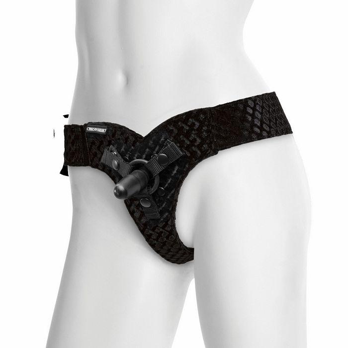 Vac U Lock Ez Rider Thong Velvet Harness W- Plug
