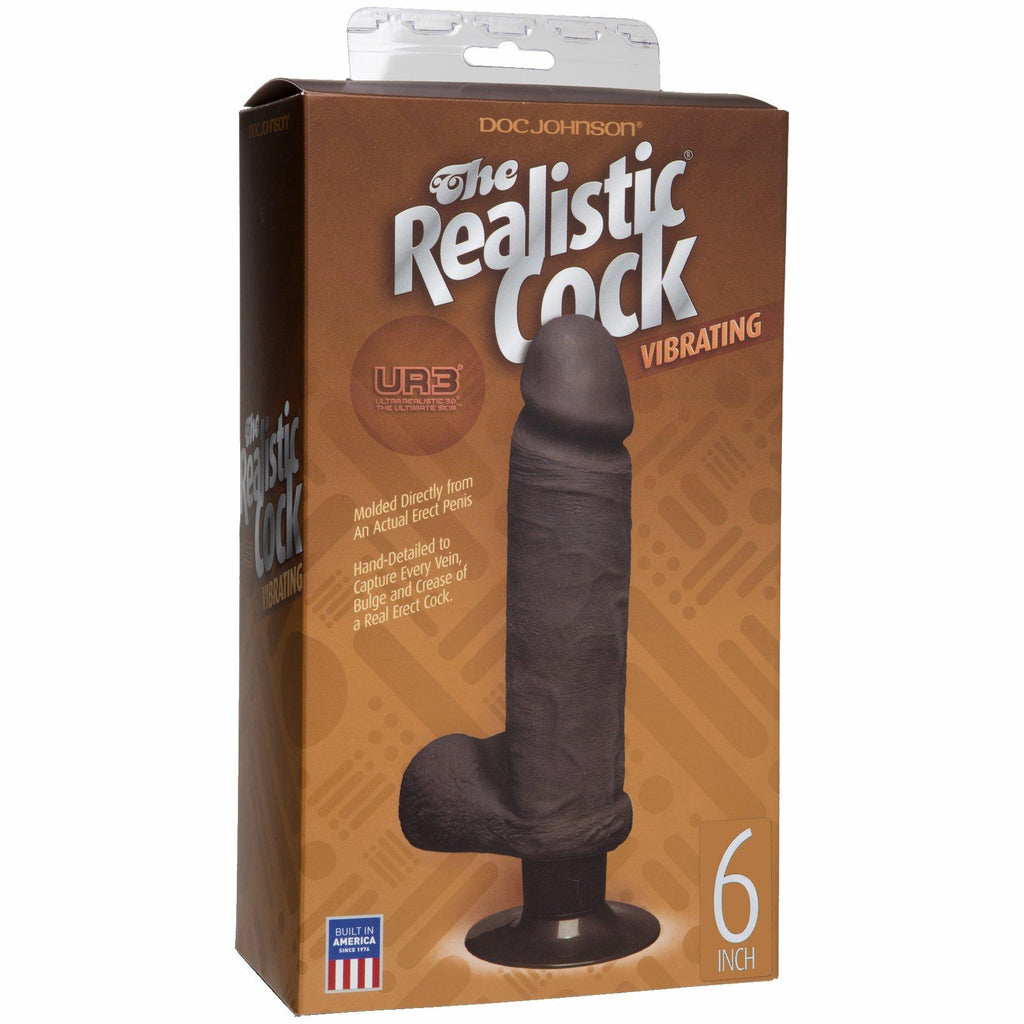 The Realistic Cock Ultraskyn Vibrating 6in -black Bx