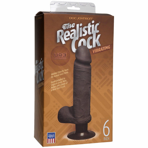 The Realistic Cock Ultraskyn Vibrating 6in -black Bx