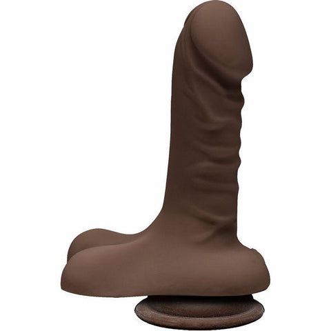 The D Super D 6 W-balls Chocolate Brown Dildo "