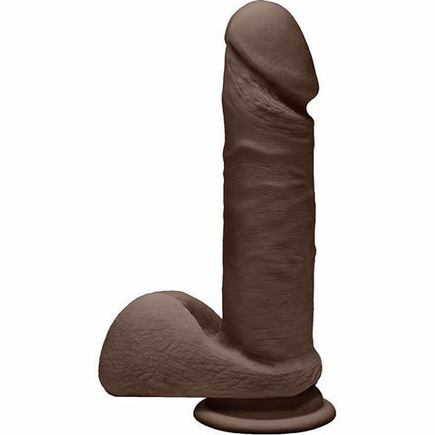 The D Perfect D 7 W-balls Chocolate Brown Dildo "
