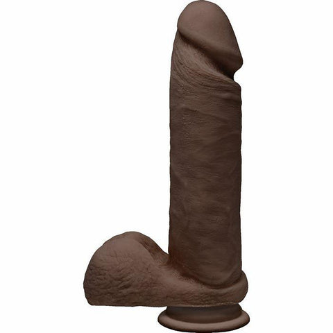 The D Perfect D 8 W-balls Chocolate Brown Dildo "