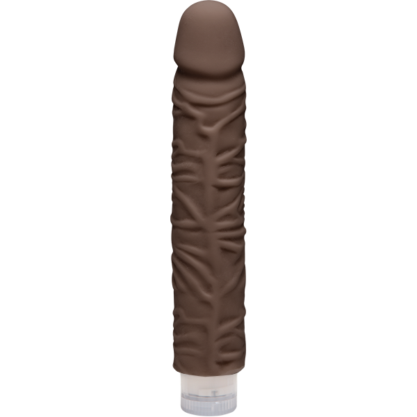 The D Shakin' D Vibrating 9 Ultraskyn Chocolate "