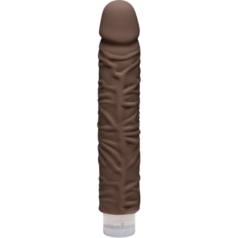 The D Shakin' D Vibrating 9 Ultraskyn Chocolate "