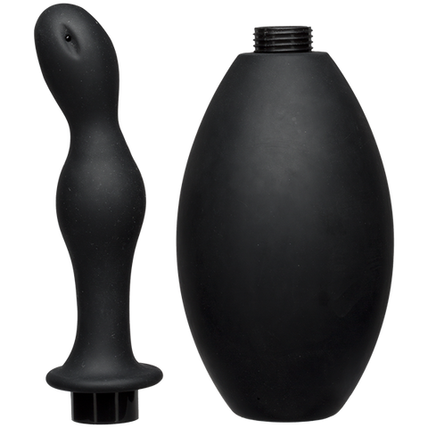 Kink Flow Flush Black Silicone Anal Douche & Accessory