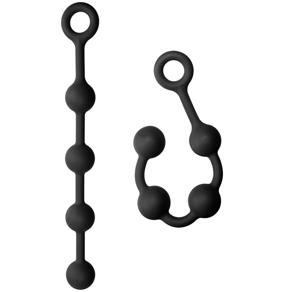 Kink Solid Anal Balls 13 Black Silicone "