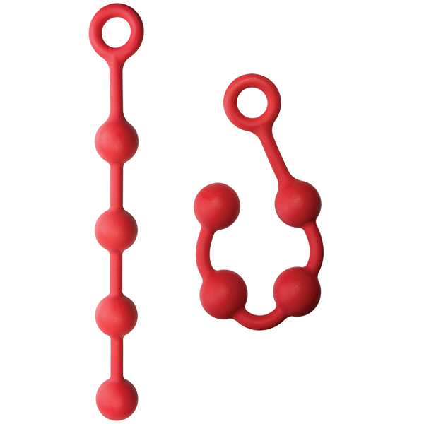 Kink Solid Anal Balls 13 Red Silicone "