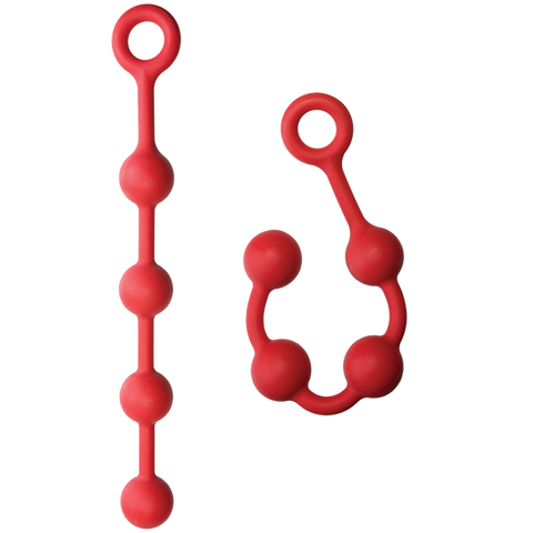 Kink Solid Anal Balls 13 Red Silicone "