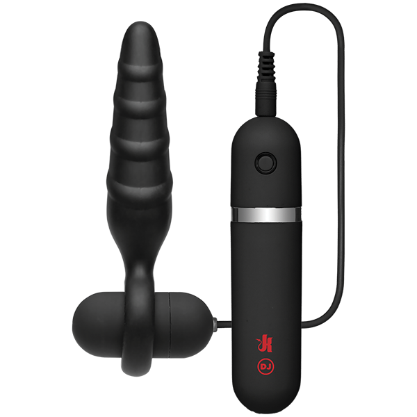 Kink Vibrating Silicone Butt Plug 4 Black "