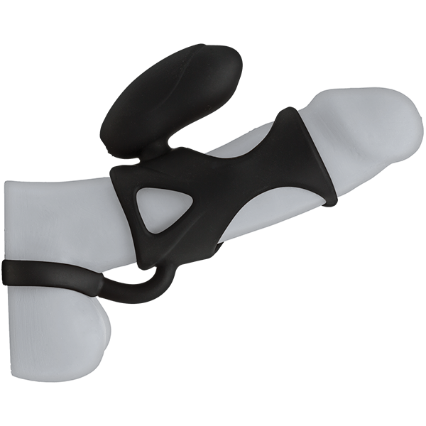 Kink Caged Silicone Cock Cage Vibrating Black