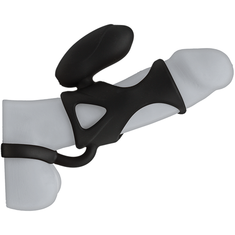 Kink Caged Silicone Cock Cage Vibrating Black