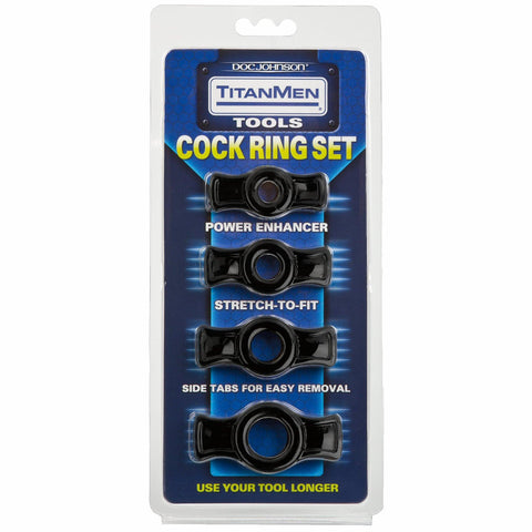Titanmen Cock Ring Set Black Cd