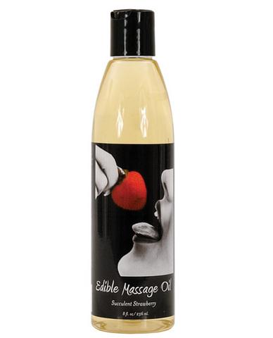 Massage Oil Edible Strawberry 8 Oz