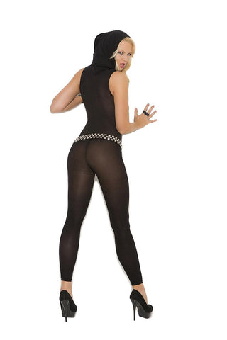 Opaque Footless Bodystocking W-hood O-s