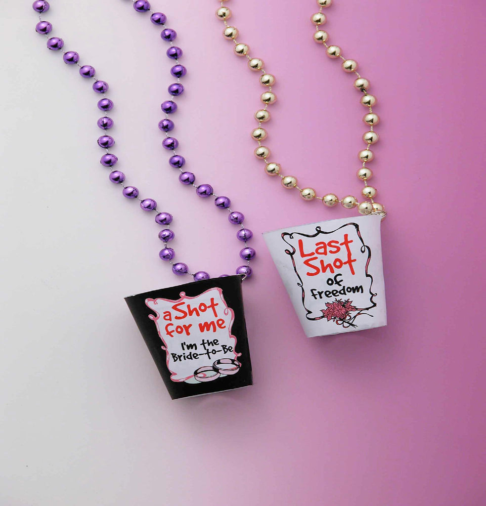 Bachelorette Shot Glass Necklace White