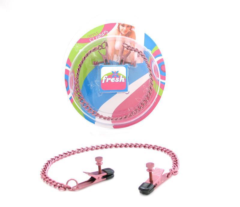 Fresh Nipple Clamps Alligator W-chain Pink