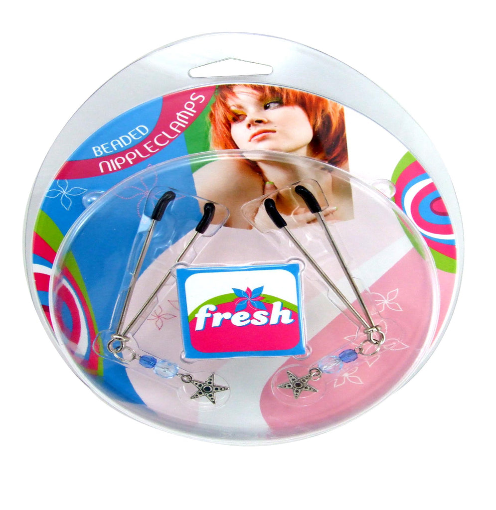 Fresh Nipple Clamps Tweezer W-beads Pink