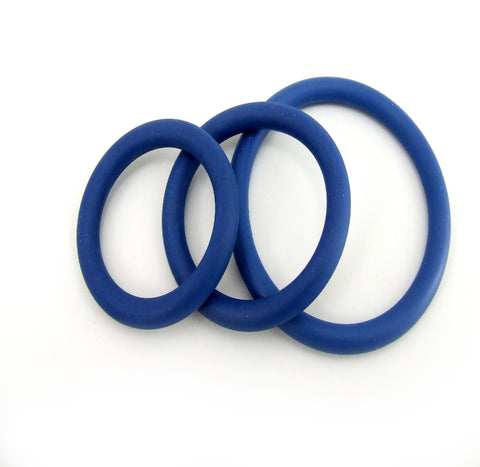 Fresh Cock Ring Nitrile 3pc Set Dark Blue