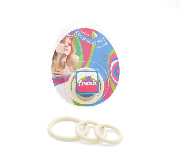 Fresh Nitrile Cock Ring Set White
