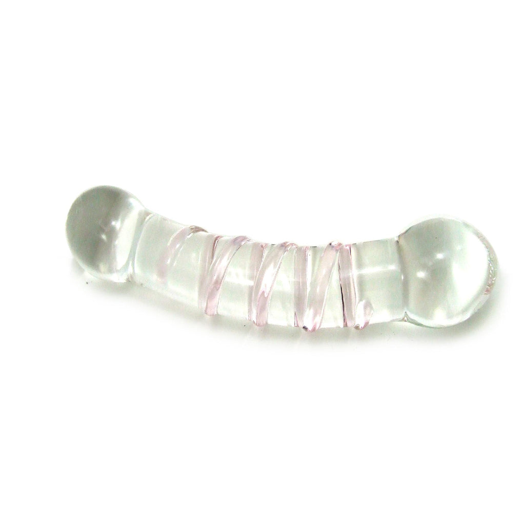 Fresh Dildo Boro Glass Double Spiro Clear