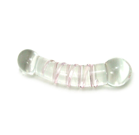 Fresh Dildo Boro Glass Double Spiro Clear