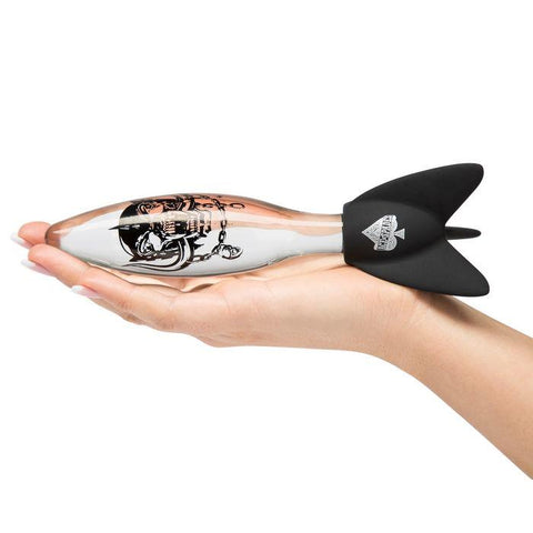 Motorhead Bomber Clear & Black Glass Massager (net)