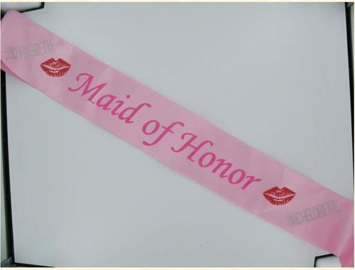 Maid Of Honor Sash W-stones Pink
