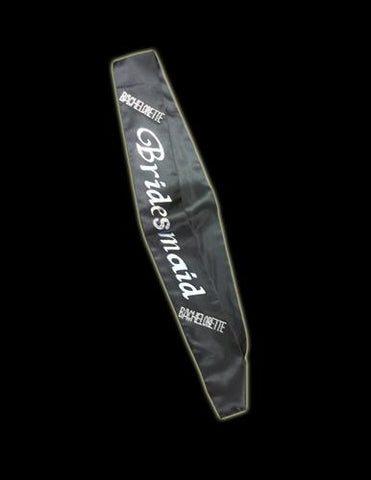 Sash Bridemaid Black W-clear Stones
