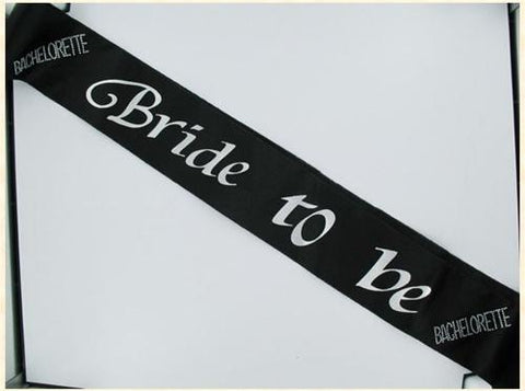 Bride 2b Sash Black W-clear Stones