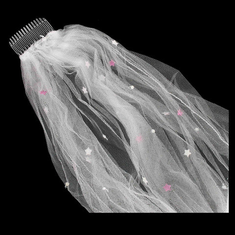 Veil With Decorations Birthday White
