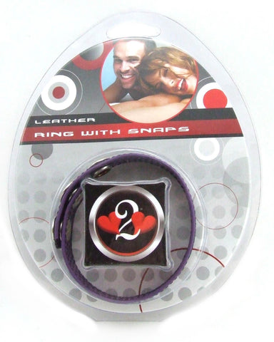 H2h Cock Ring Leather 2 Snaps Black