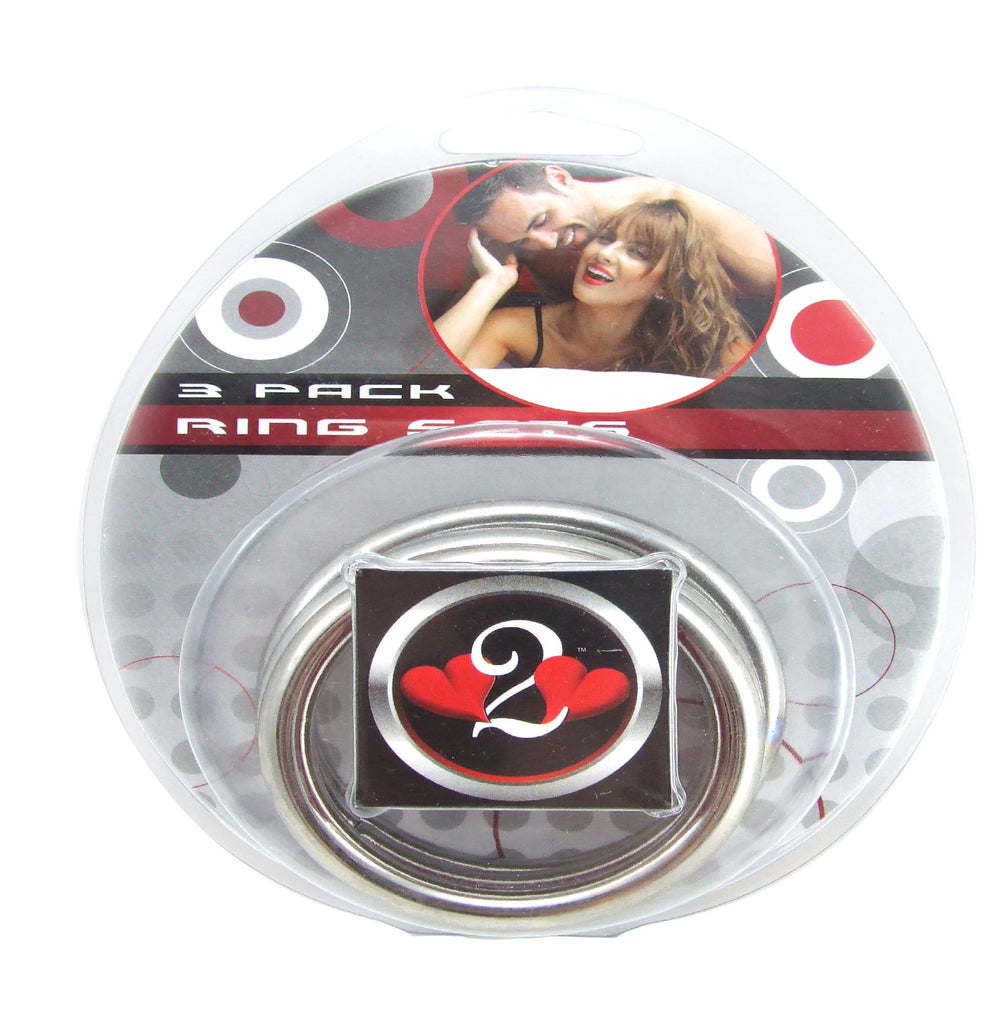 H2h Cock Ring Metal 3pc Set Chrome