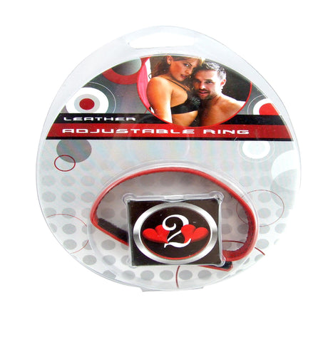 H2h Cock Ring Leather Velcro Red