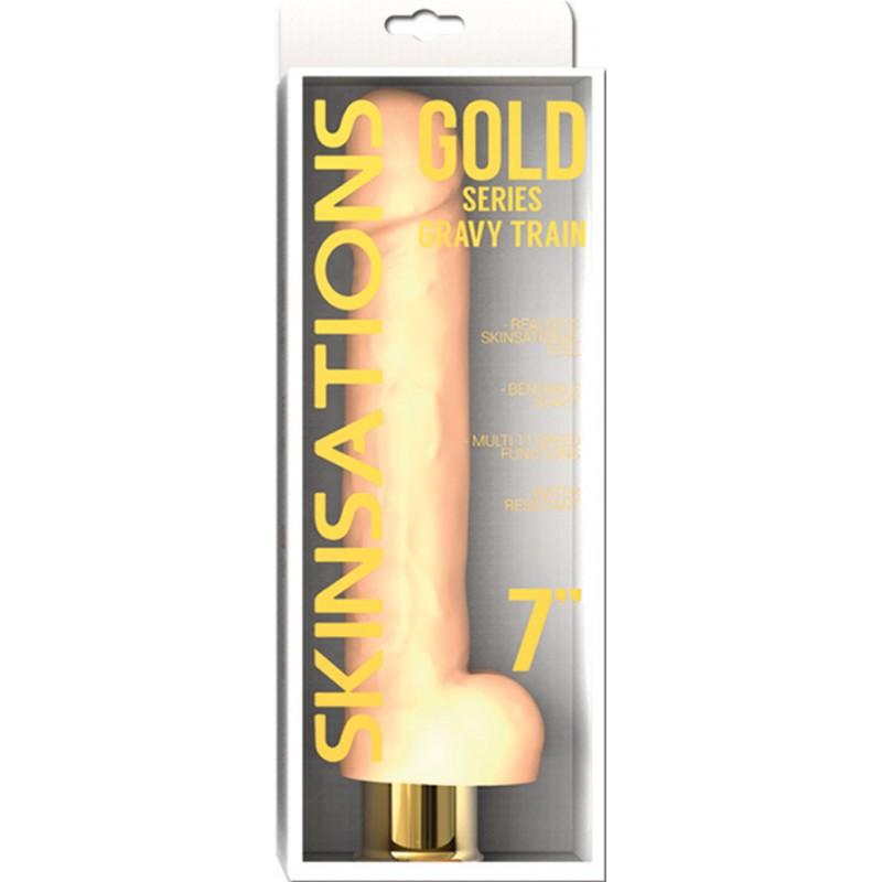 Skinsations Gold Series Gravy Train 7 Vibrating Dildo "
