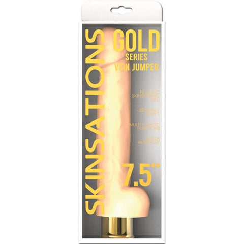 Skinsations Gold Series Vein Jumper 7.5 Vibrating Dildo "