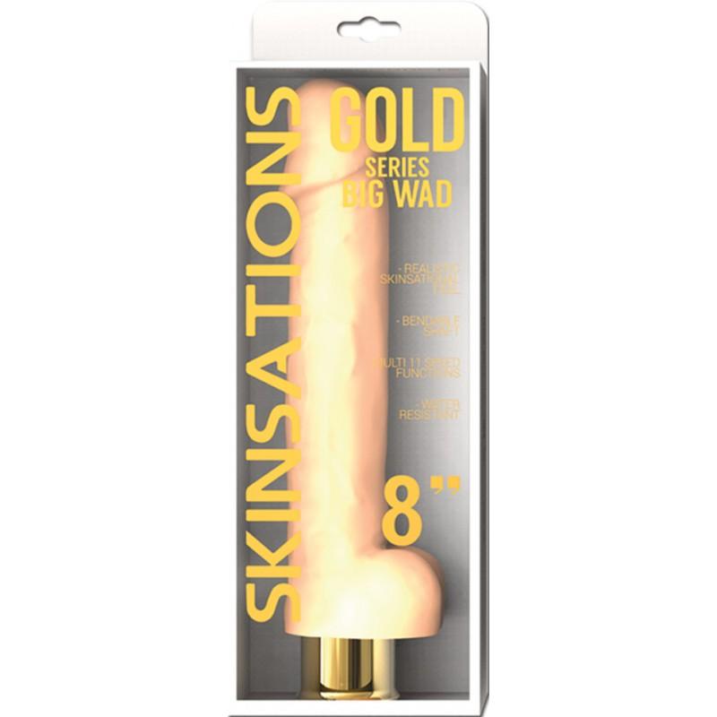 Skinsations Gold Series Big Wad 8 Vibrating Dildo "