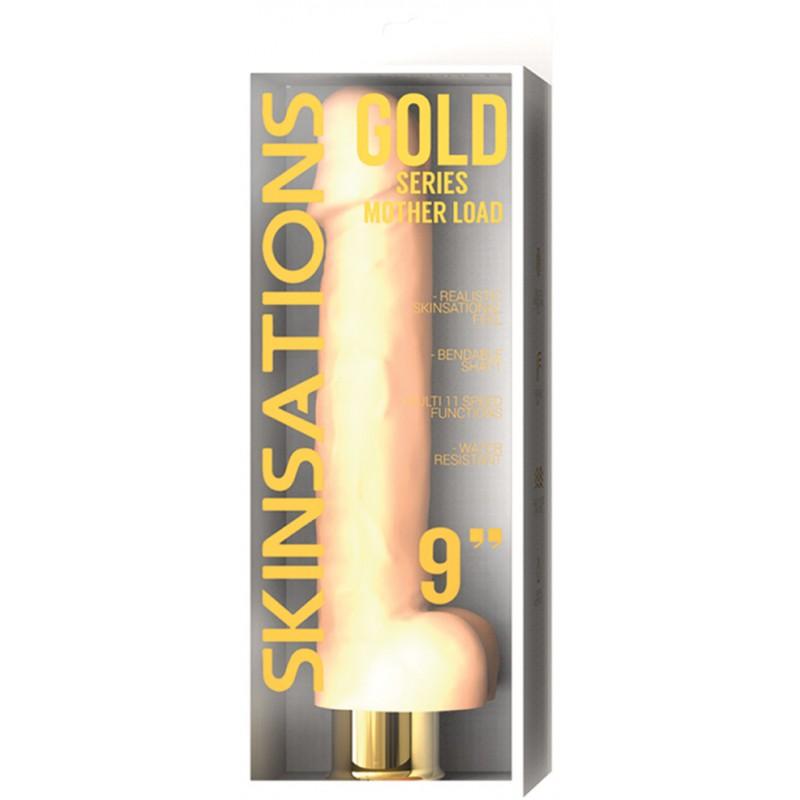 Skinsations Gold Series Mother Load 9 Vibrating Dildo "