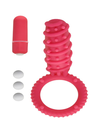 Simply Silicone 10x Love Button Ring Red