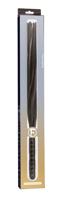 Glass Faux Leather Whip Black