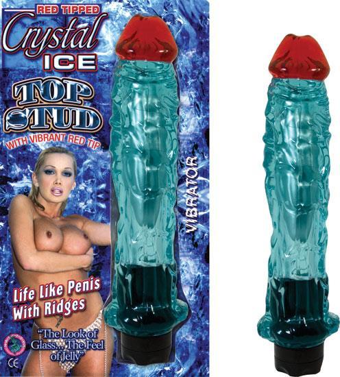 Crystal Ice Red Tip Top Stud Blue