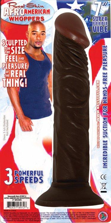 Afro American Whopper Vibrating 7in Brown